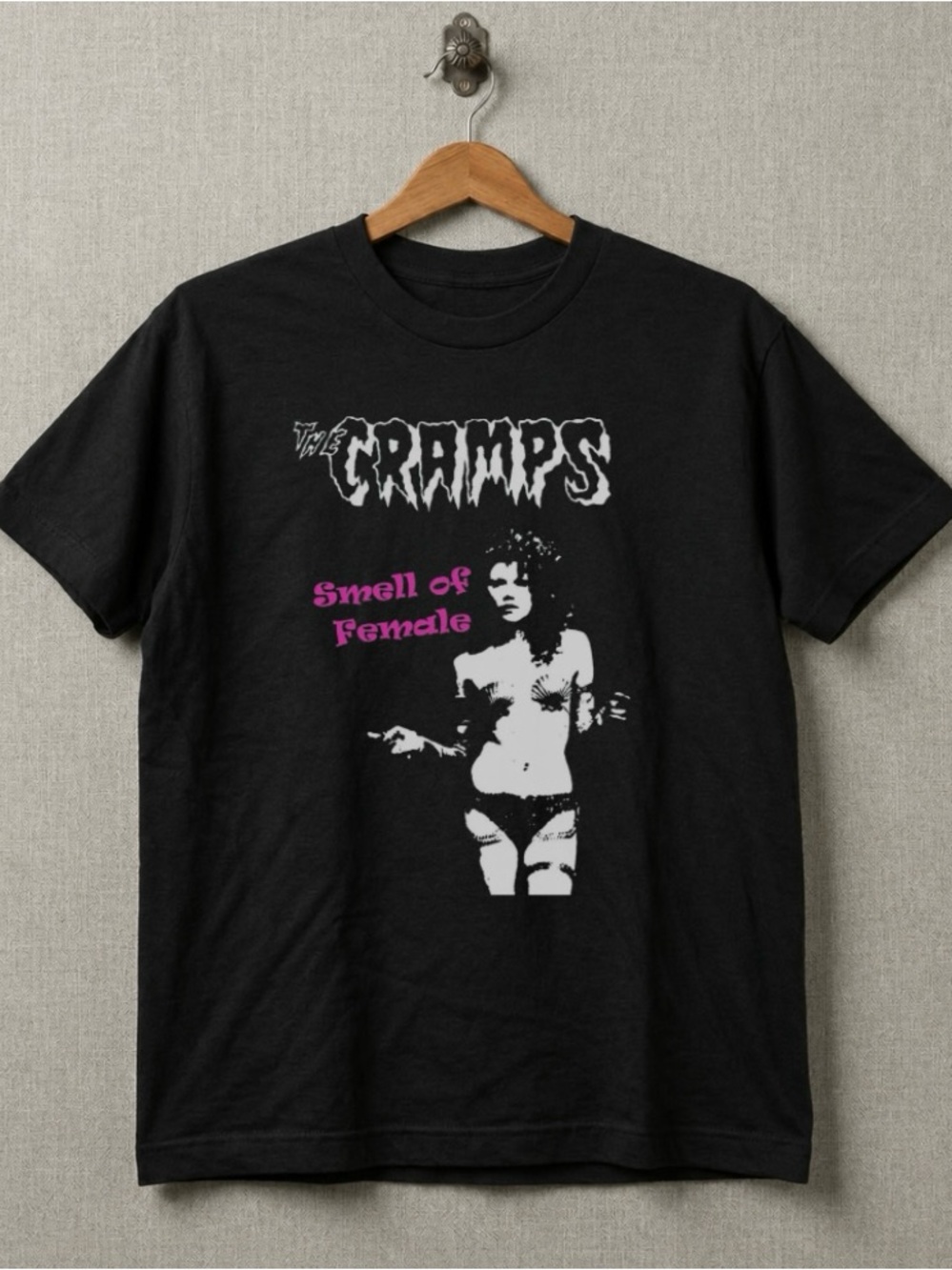 The Cramps Band Black 'Smell of Female' Graphic T-Shirt Music Fans Gift
